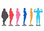 Fat Body, Weight Loss, Overweight Silhouette Illustration Stock Photo