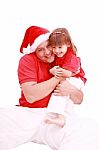 Father And Daughter At Christmas Stock Photo