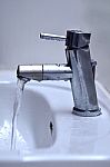 Faucet In Bathroom Stock Photo