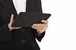 Female Business Professional Using Digital Tablet Stock Photo