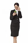 Female Business Professional Using Smart Phone Stock Photo