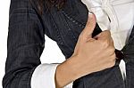 Female Showing Thumb Stock Photo