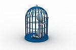 Figure Caged Stock Photo