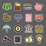 Finance Sticker Icon Stock Photo