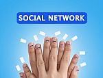 Finger Group For Social Network Stock Photo