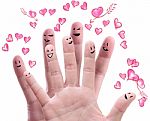 Finger Smiley With Love  Stock Photo