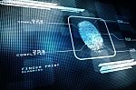 Fingerprint Searching Software. Identity Check Stock Photo