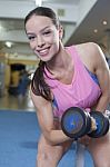 Fitness With Dumbbells Stock Photo