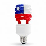 Flag Of Chile On Bulb Stock Photo