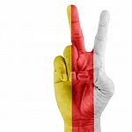 Flag Of South Ossetia On Hand Stock Photo