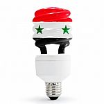 Flag Of  Syria On Bulb Stock Photo