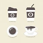 Flat Coffee Icon Stock Photo
