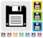 Floppy Disk For Saving Data Icon(symbol)- Simple  Graphic Stock Photo