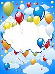 flying multicolored Balloon Stock Photo