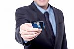 Focused Image Of Businessman's Hand With Credit Card Stock Photo