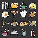 Food Icons Set Stock Photo