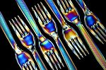 Forks In Color Stock Photo