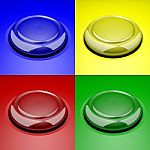 Four Push Buttons Stock Photo