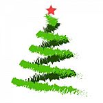 Freehand Illustration Of Grunge Christmas Tree Stock Photo