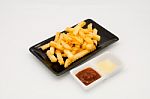 French Fries On White Back Ground Stock Photo