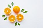 Fresh Orange Citrus Fruit Isolated On White Background Stock Photo