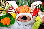 Fresh Sushi Choice Combination Assortment Selection Stock Photo