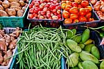 Fresh Vegetables In Market Stock Photo