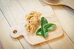 Fried Chicken In Batter  On A Wooden Background Stock Photo