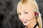 Friendly Telephone Operator Stock Photo