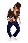 Front View Of Man Dancing Stock Photo