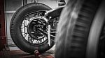 Front Wheel And Tire Of Antique Car Stock Photo