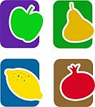 Fruit Icons Stock Photo