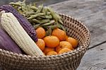 Fruits In The Basket Stock Photo