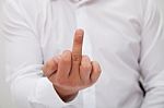 Obscene Gesture Stock Photo