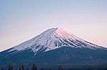 Fuji,famous Japan Mountain,fujisan Snow Mountain Sunset And Wate Stock Photo