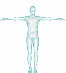 Full Body - Front View - Blue Concept, With Clipping Path Stock Photo