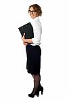 Full Length Portrait Of Businesswoman Stock Photo