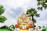 Ganesha, Hindu God With Plam Trees Stock Photo