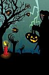 Ghost In Halloween Night Stock Photo