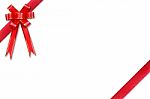 Gift Red Ribbon And Bow  Stock Photo