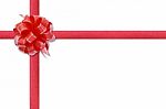 Gift Red Ribbon And Bow Stock Photo