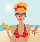 Girl In Swimsuit Stock Photo