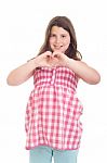 Girl Showing Heart Symbol Stock Photo