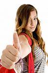 Girl Student Showing Thumb Up Stock Photo