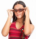 Girl Wearing Sunglasses Stock Photo