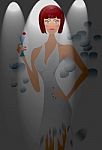 Girl With Cocktail Stock Photo