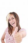 Girl With Thumbs Up Stock Photo