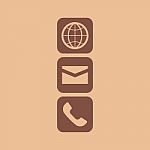 Globe Email And Phone Icon Stock Photo