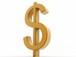 Glossy Yellow Dollar Stock Photo