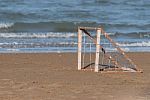 Goal On The Beach Stock Photo